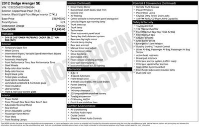 2012 Dodge Avenger SE