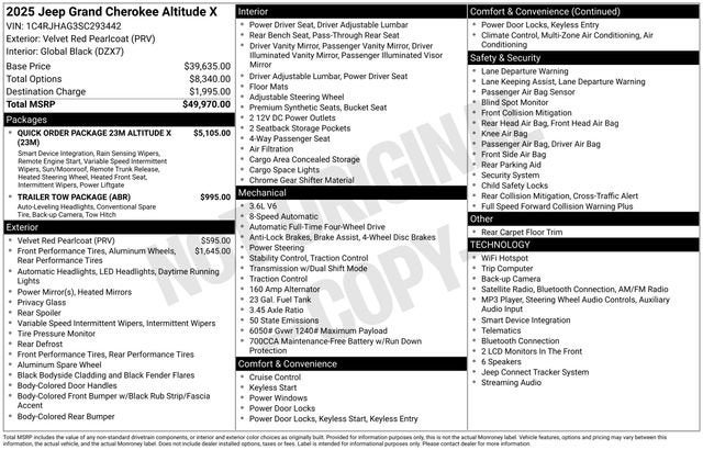 2025 Jeep Grand Cherokee Altitude X 4x4