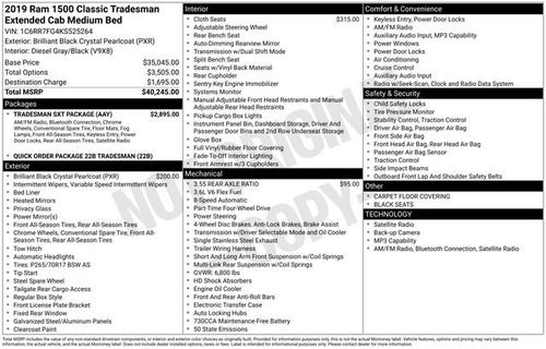 2019 RAM 1500 Classic Tradesman Quad Cab 4x4 6'4" Box