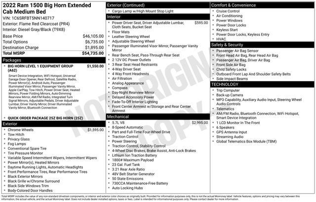 2022 RAM 1500 Big Horn Quad Cab 4x4 6'4" Box