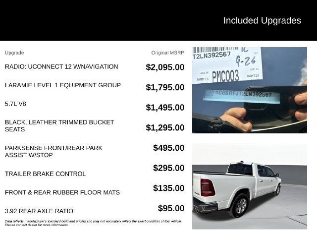 2020 RAM 1500 Laramie Crew Cab 4x4 5'7" Box