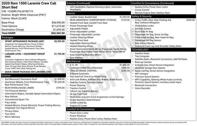 2020 RAM 1500 Laramie Crew Cab 4x4 5'7" Box