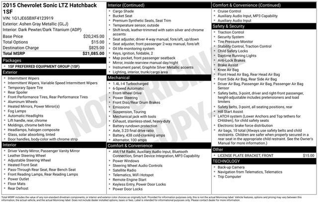 2015 Chevrolet Sonic 5dr LTZ Automatic's photo