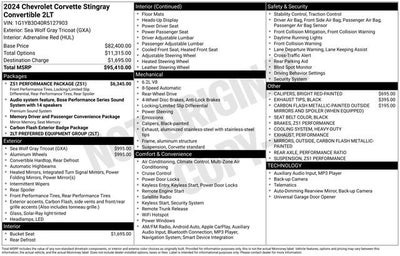 2024 Chevrolet Corvette Stingray 2LT