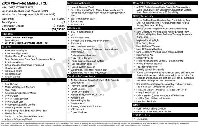 2024 Chevrolet Malibu 2LT
