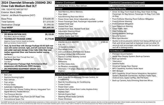 2024 Chevrolet Silverado 2500 HD ZR2