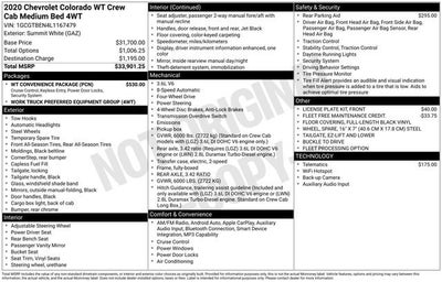 2020 Chevrolet Colorado 4WD Work Truck