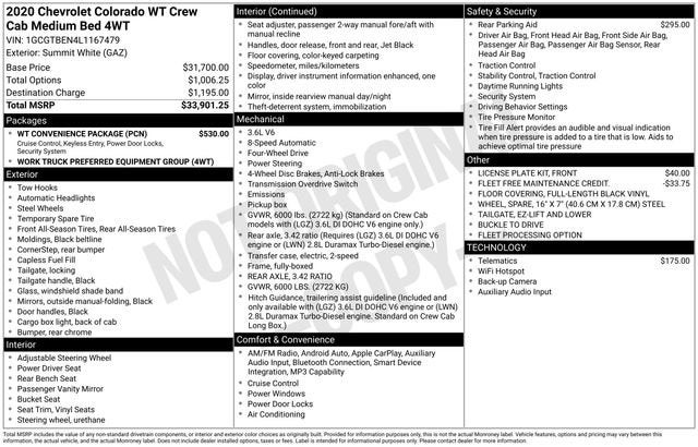 2020 Chevrolet Colorado 4WD Work Truck