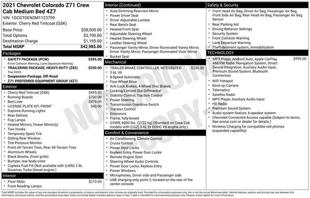 2021 Chevrolet Colorado 4WD Z71