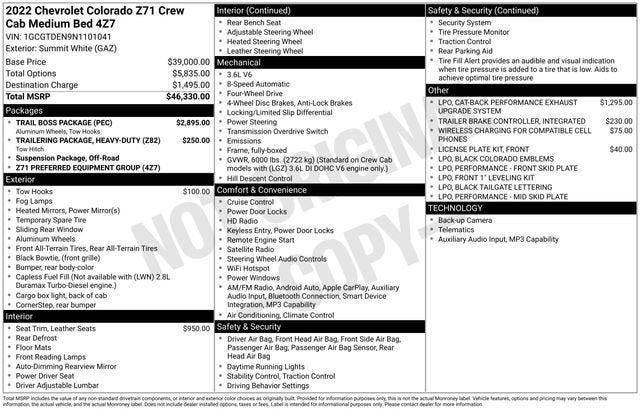 2022 Chevrolet Colorado Z71