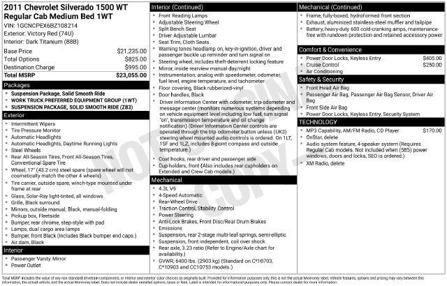 2011 Chevrolet Silverado 1500 Work Truck
