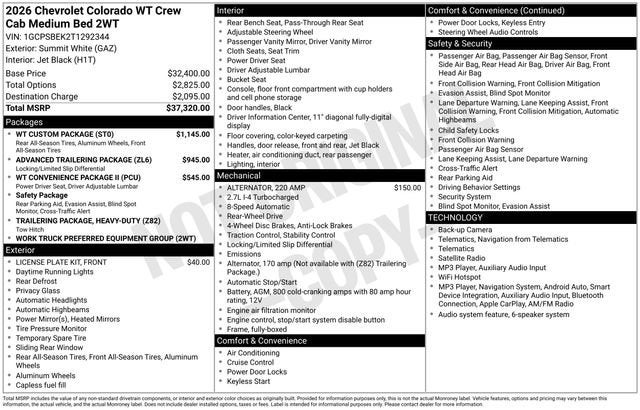 2026 Chevrolet Colorado WT