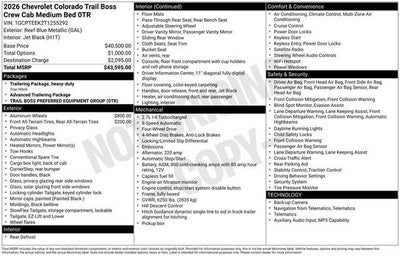2026 Chevrolet Colorado Trail Boss