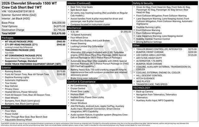 2026 Chevrolet Silverado 1500 WT