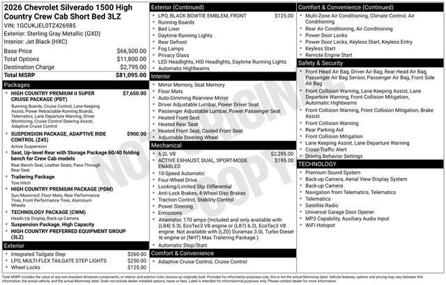 2026 Chevrolet Silverado 1500 High Country