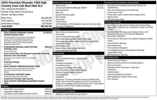2026 Chevrolet Silverado 1500 High Country