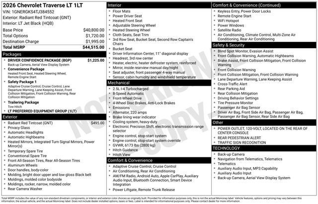 2026 Chevrolet Traverse LT
