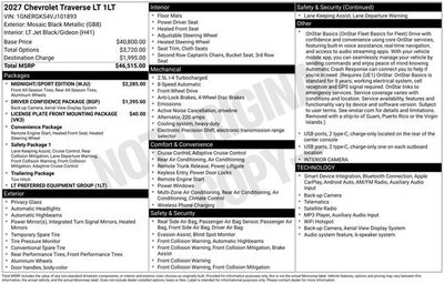 2027 Chevrolet Traverse LT