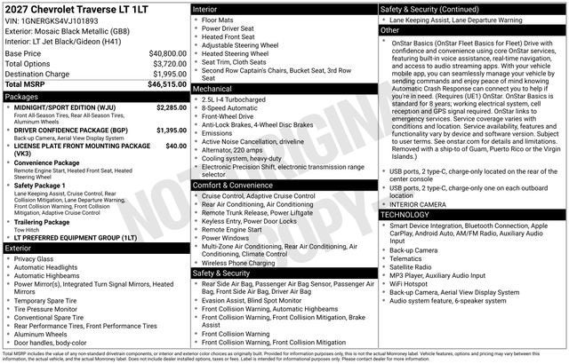 2027 Chevrolet Traverse LT