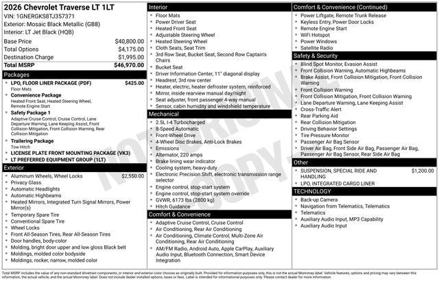 2026 Chevrolet Traverse LT