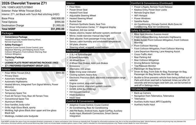 2026 Chevrolet Traverse Z71