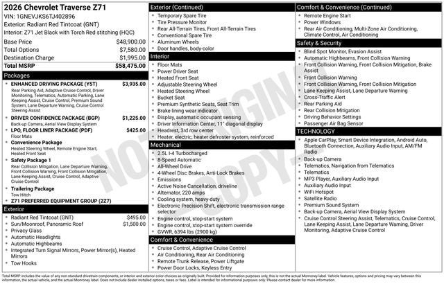 2026 Chevrolet Traverse Z71