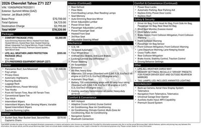 2026 Chevrolet Tahoe Z71