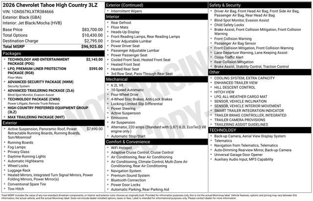 2026 Chevrolet Tahoe High Country