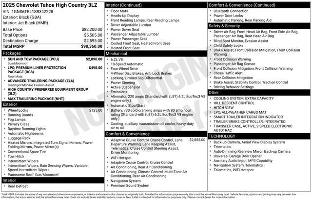 2025 Chevrolet Tahoe High Country