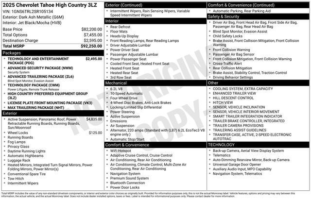 2025 Chevrolet Tahoe High Country