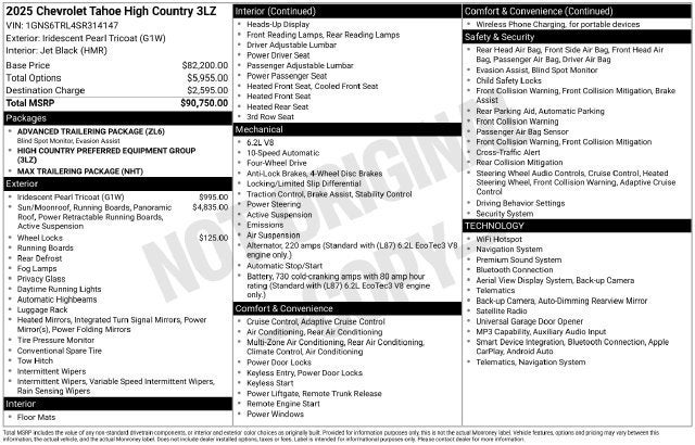 2025 Chevrolet Tahoe High Country