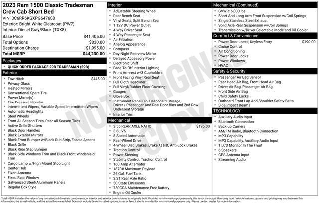 2023 RAM 1500 Classic Tradesman Crew Cab 4x2 5'7" Box