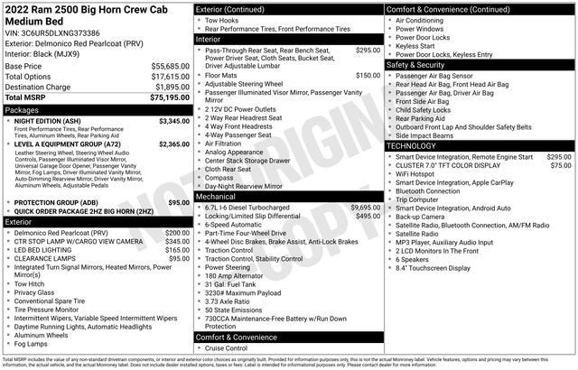 2022 RAM 2500 Big Horn Crew Cab 4x4 6'4" Box