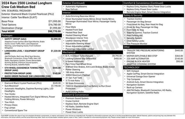 2024 RAM 2500 Limited Longhorn Crew Cab 4x4 6'4" Box