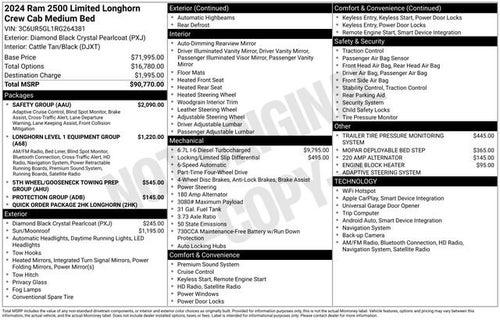 2024 RAM 2500 Limited Longhorn Crew Cab 4x4 6'4" Box