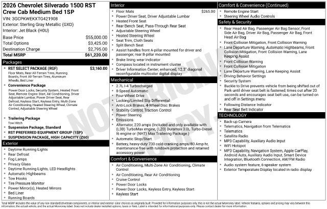 2026 Chevrolet Silverado 1500 RST