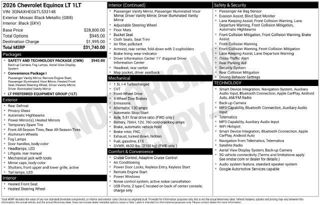 2026 Chevrolet Equinox LT
