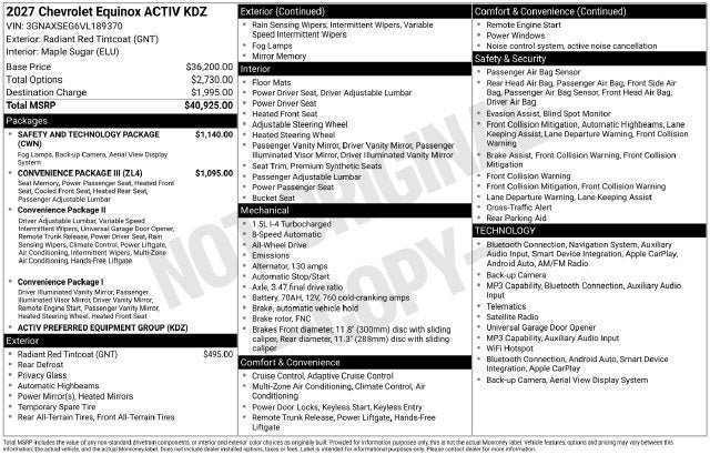 2027 Chevrolet Equinox ACTIV