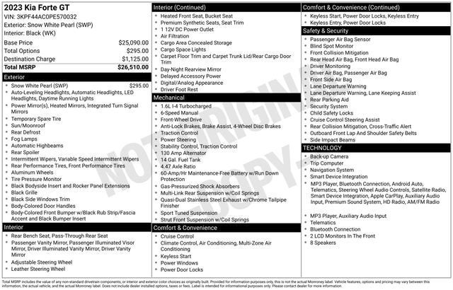 2023 Kia Forte GT Manual