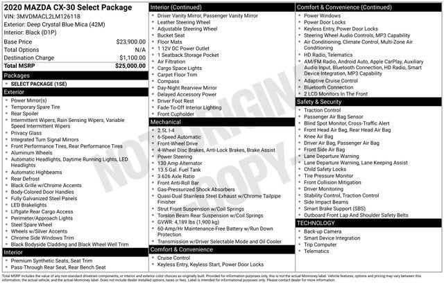 2020 Mazda Mazda CX-30 Select Package