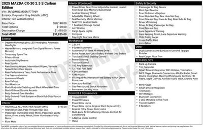 2025 Mazda Mazda CX-30 2.5 S Carbon Edition