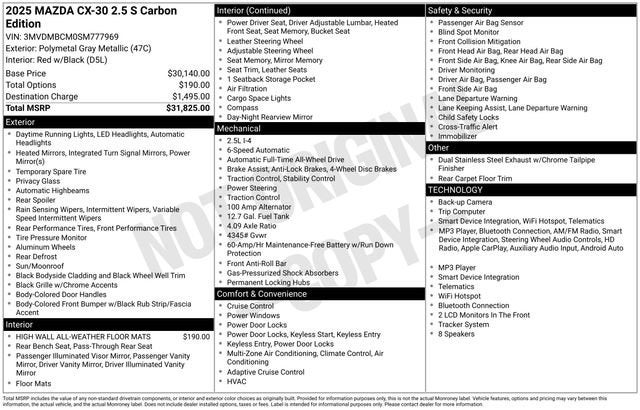 2025 Mazda Mazda CX-30 2.5 S Carbon Edition