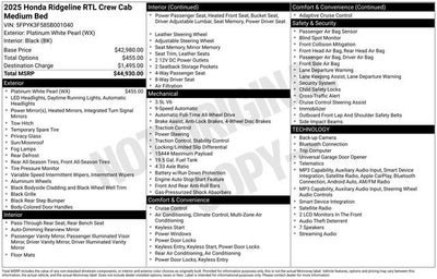 2025 Honda Ridgeline RTL