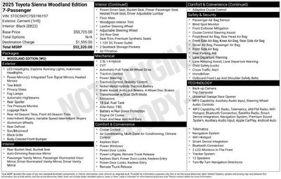 2025 Toyota Sienna Woodland Edition