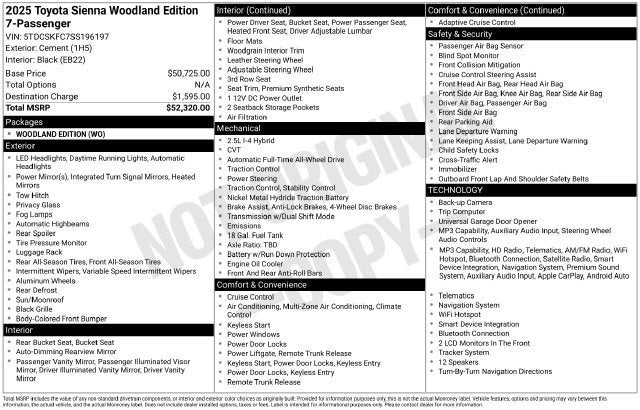 2025 Toyota Sienna Woodland Edition