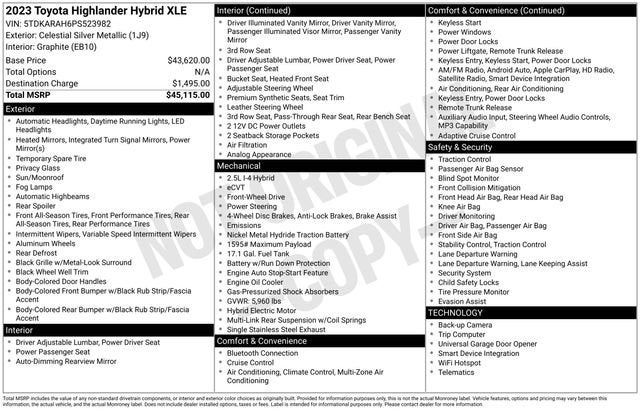 2023 Toyota Highlander Hybrid XLE