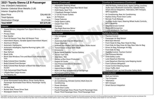 2021 Toyota Sienna LE