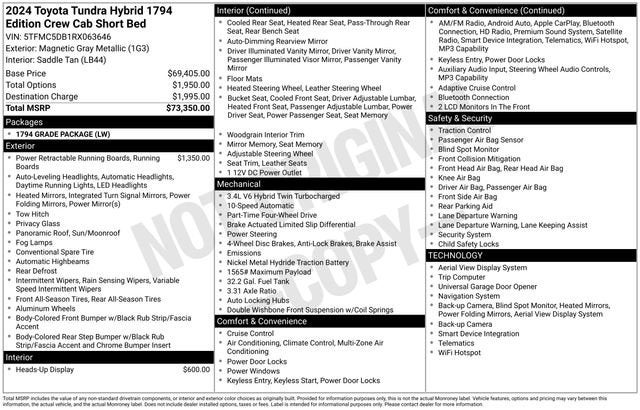 2024 Toyota Tundra Hybrid 1794 Edition 4WD