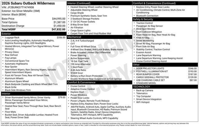 2026 Subaru Outback Wilderness