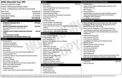 2026 Chevrolet Trax 1RS